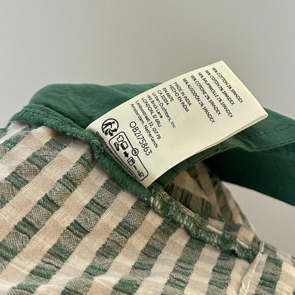 FREE PEOPLE County Line Plaid Romper in Green Combo Size X-Small NWT - Picture 10 of 13